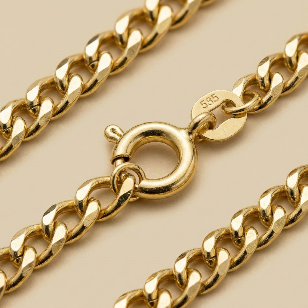 Kette Panzerkette 585/- Gold 42cm