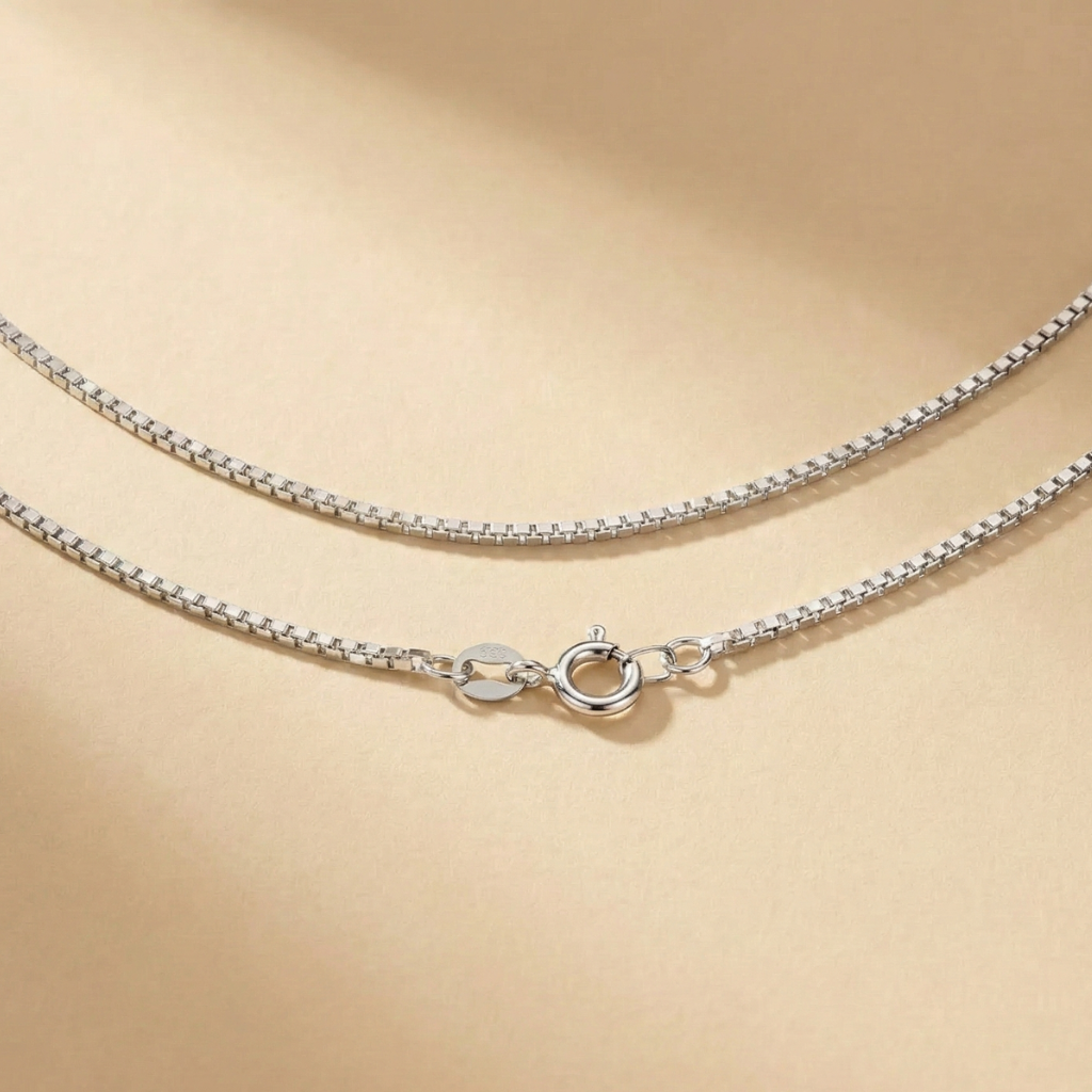 Kette Venezianerkette 333/- Weißgold rhodiniert 50cm