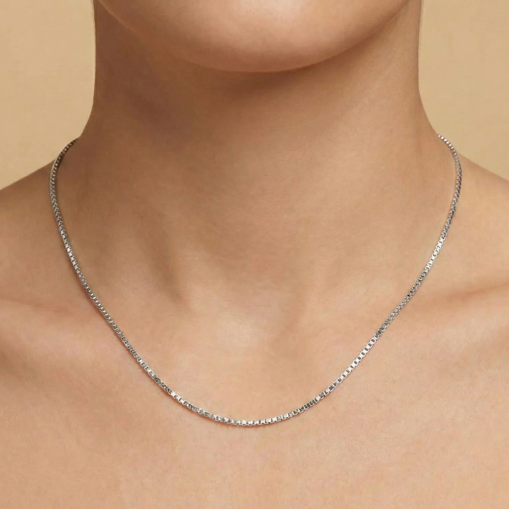 Kette Venezianerkette 333/- Weißgold rhodiniert 50cm