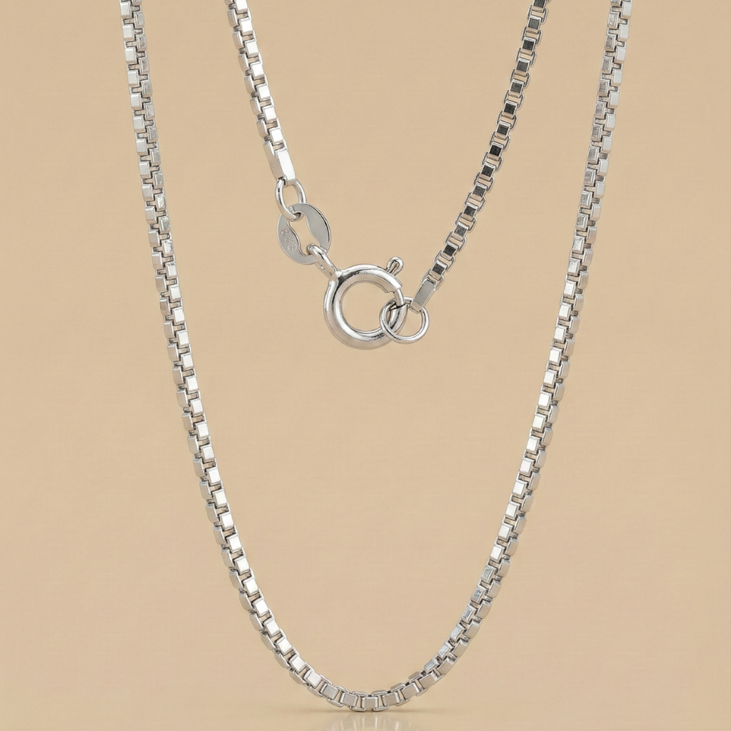 Kette Venezianerkette 333/- Weißgold rhodiniert 50cm