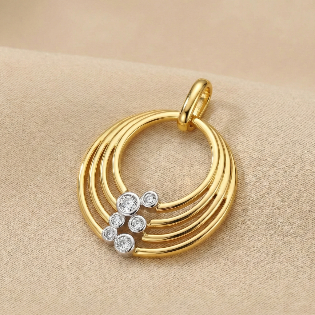 Anhänger 925/- Sterling Silber vergoldet Zirkonia