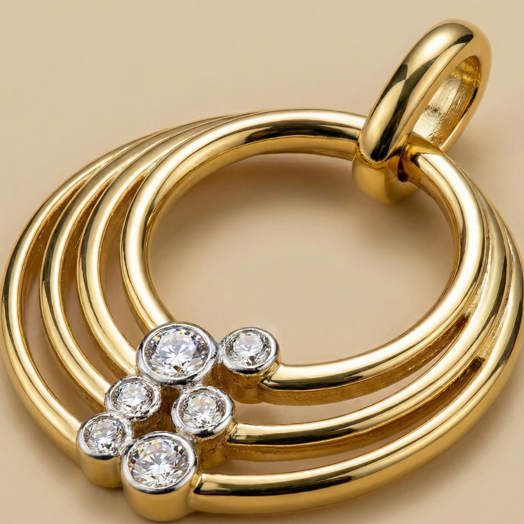 Anhänger 925/- Sterling Silber vergoldet Zirkonia