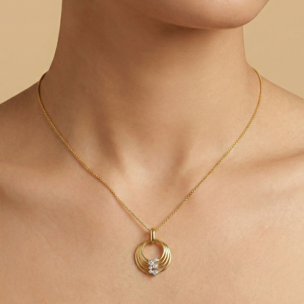 Anhänger 925/- Sterling Silber vergoldet Zirkonia