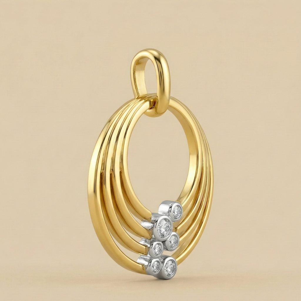 Anhänger 925/- Sterling Silber vergoldet Zirkonia