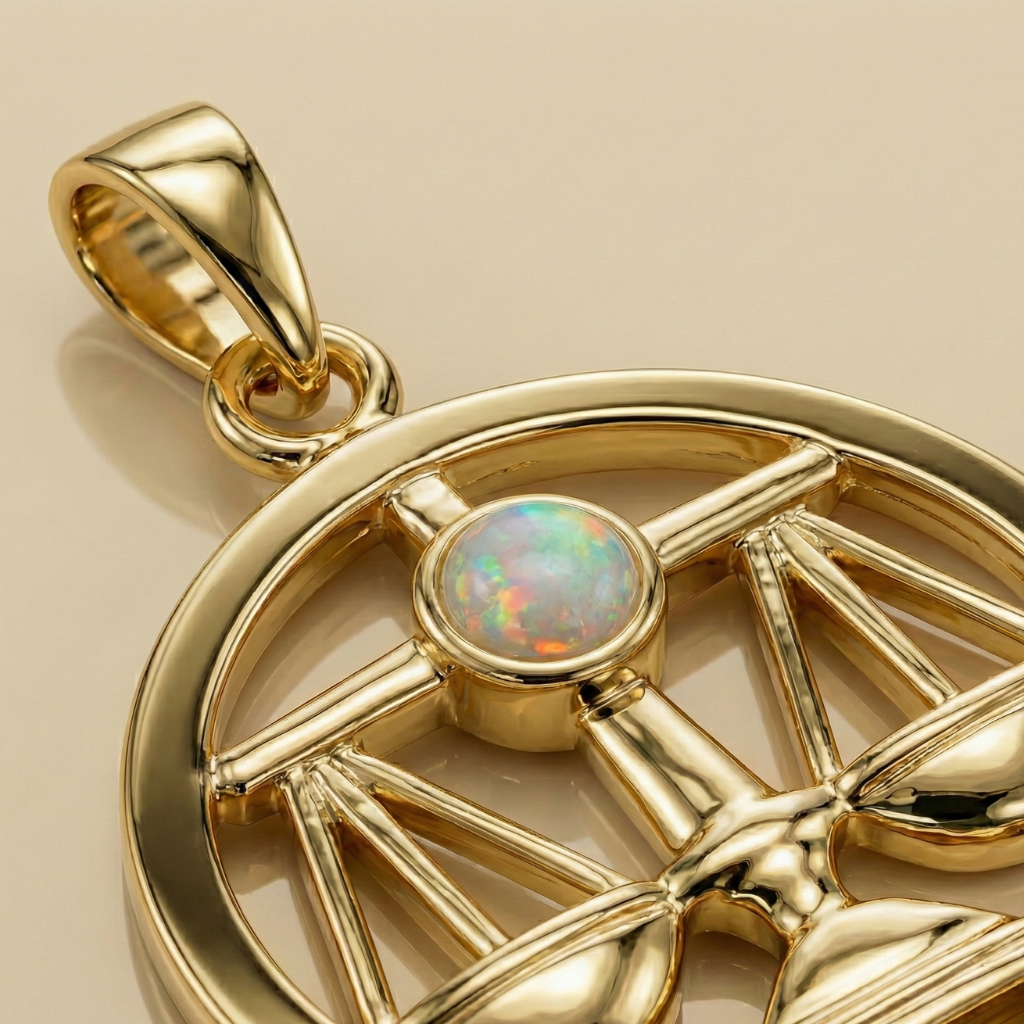 Anhänger 925/- Sterling Silber vergoldet Opal