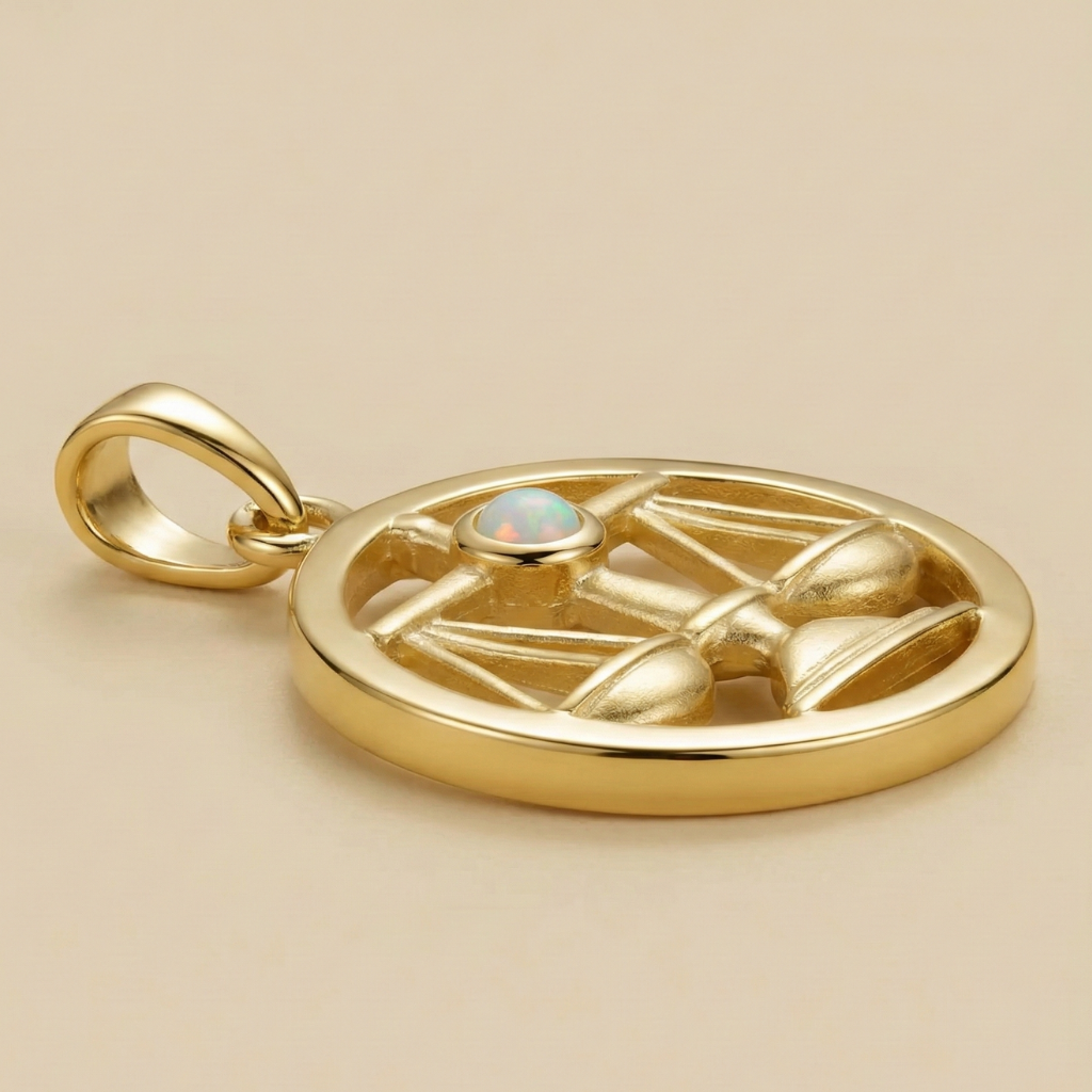 Anhänger 925/- Sterling Silber vergoldet Opal