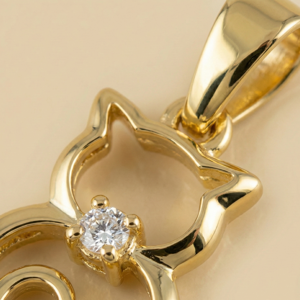 Anhänger 925/- Sterling Silber vergoldet Zirkonia