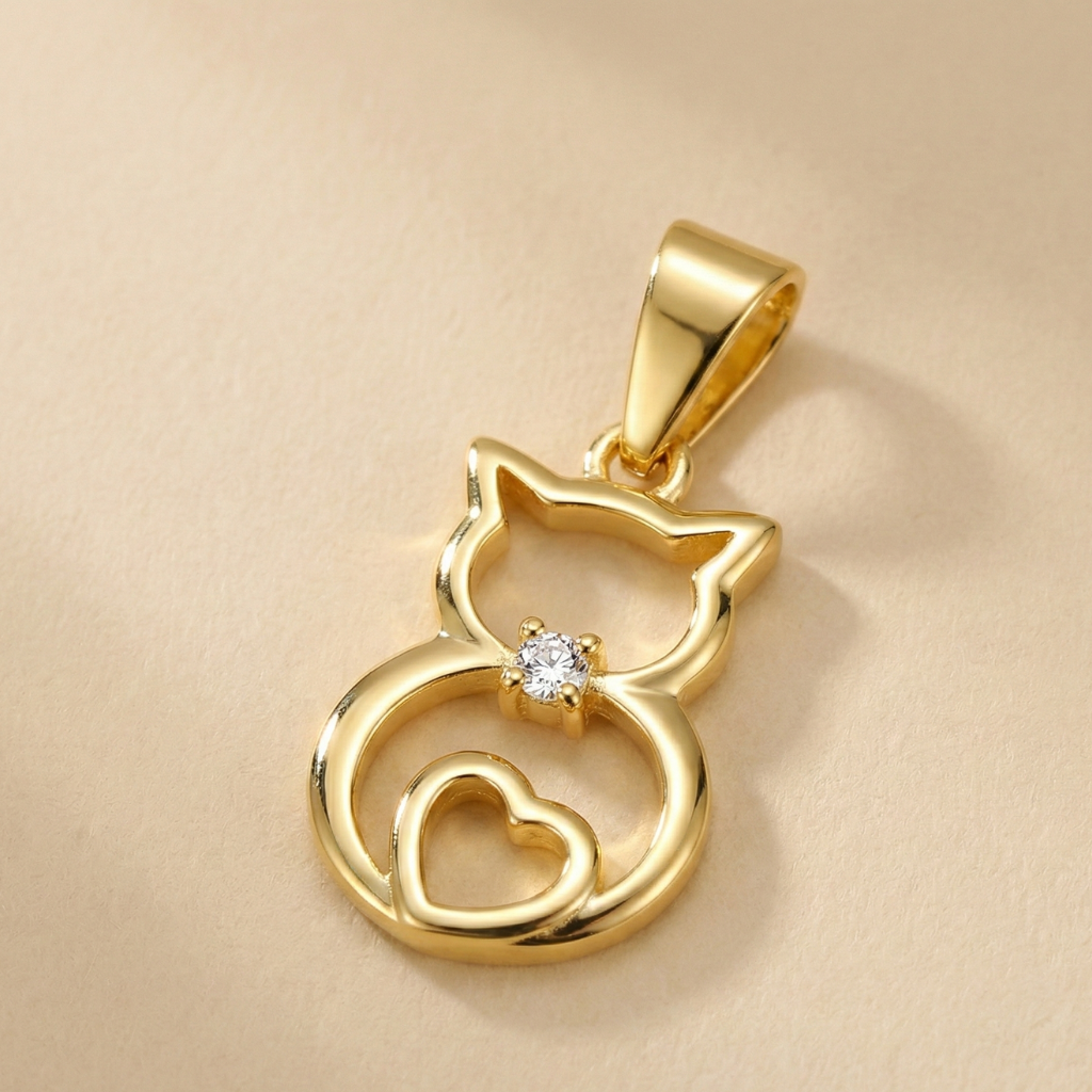 Anhänger 925/- Sterling Silber vergoldet Zirkonia