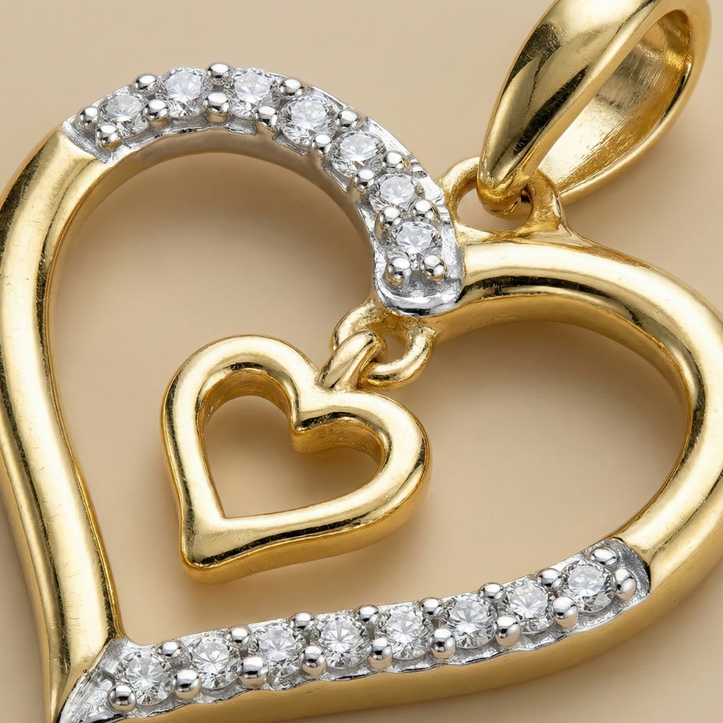 Anhänger 925/- Sterling Silber vergoldet Zirkonia