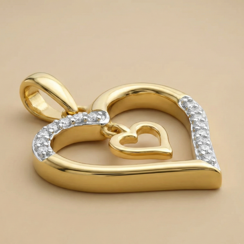 Anhänger 925/- Sterling Silber vergoldet Zirkonia