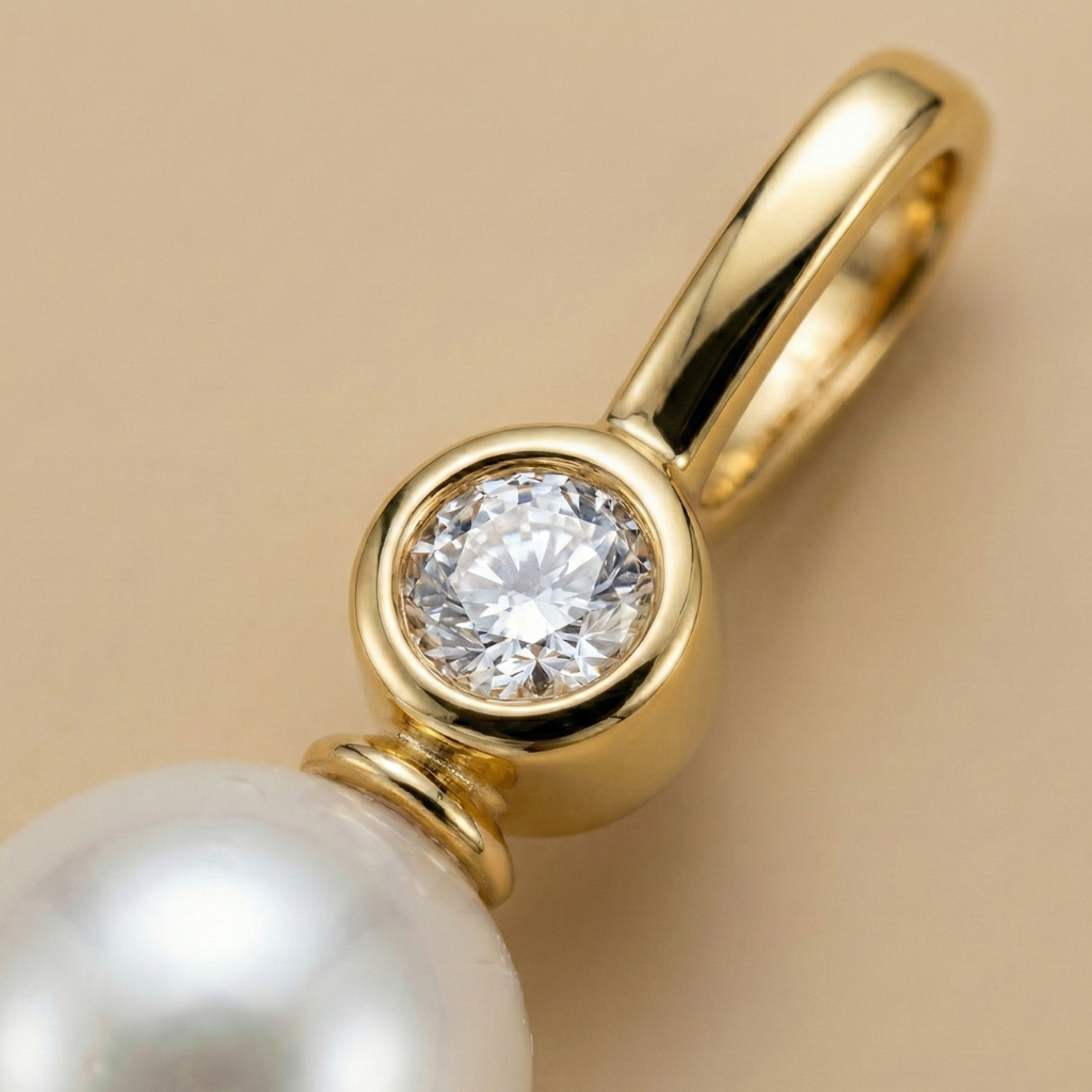 Perlen-Anhänger – 333 Gold · Zirkonia (19 mm)