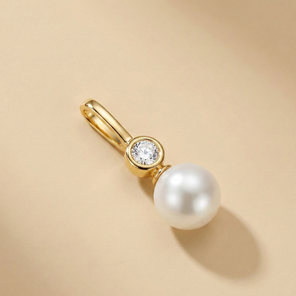 Perlen-Anhänger – 333 Gold · Zirkonia (19 mm)