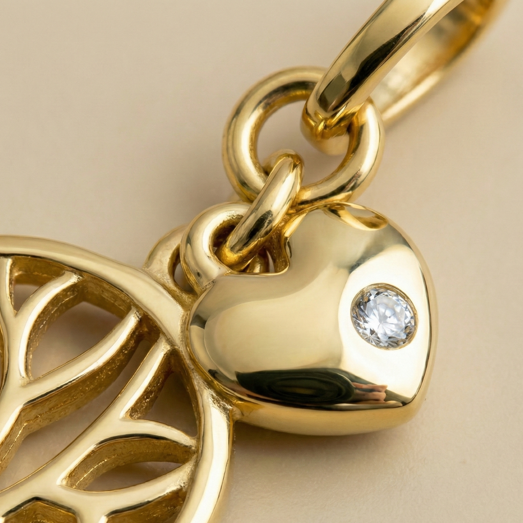 Zirkonia-Anhänger – 333 Gold (10 mm)