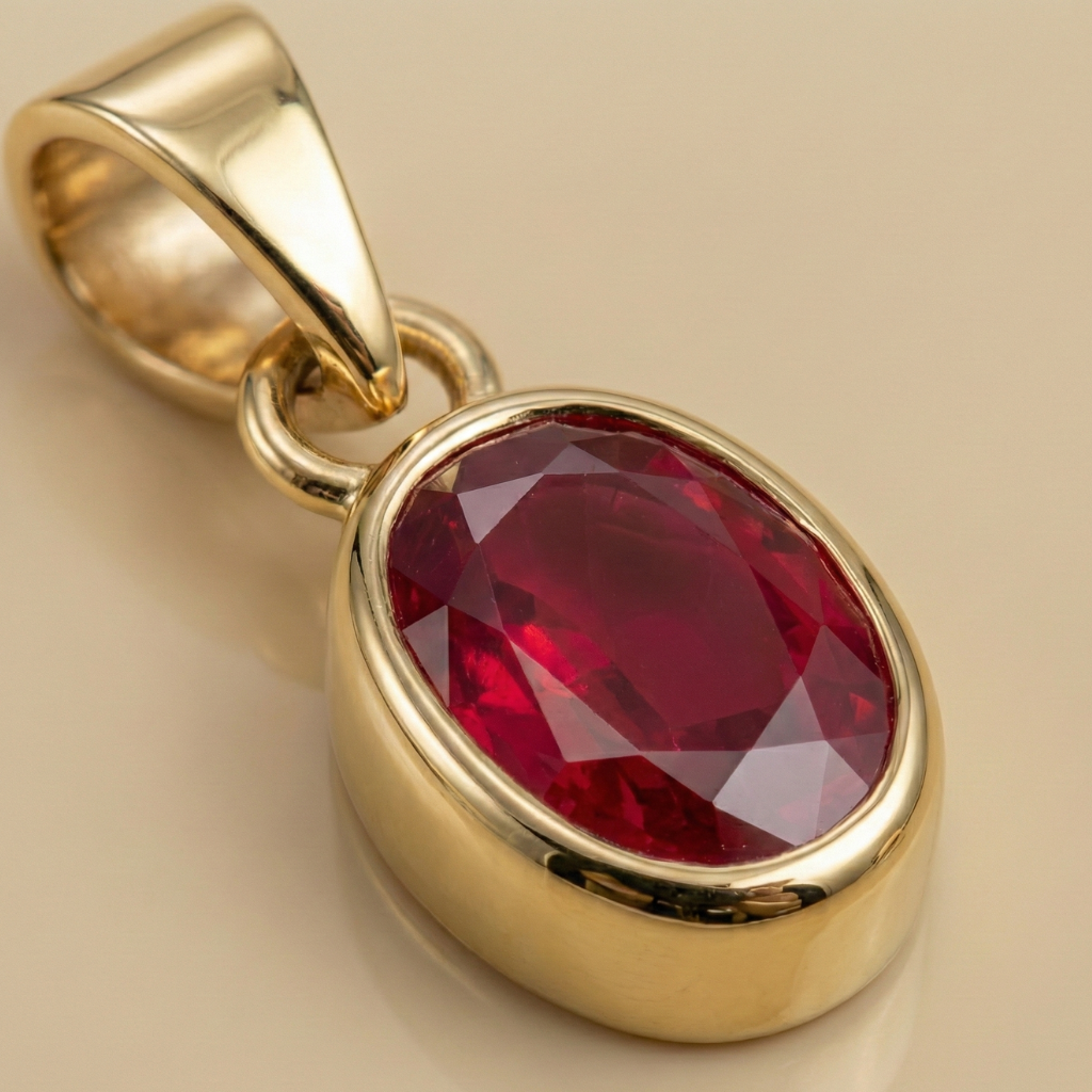 Anhänger 585/- Gold Rubin