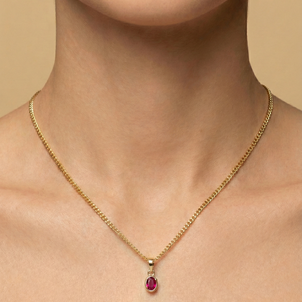 Anhänger 585/- Gold Rubin