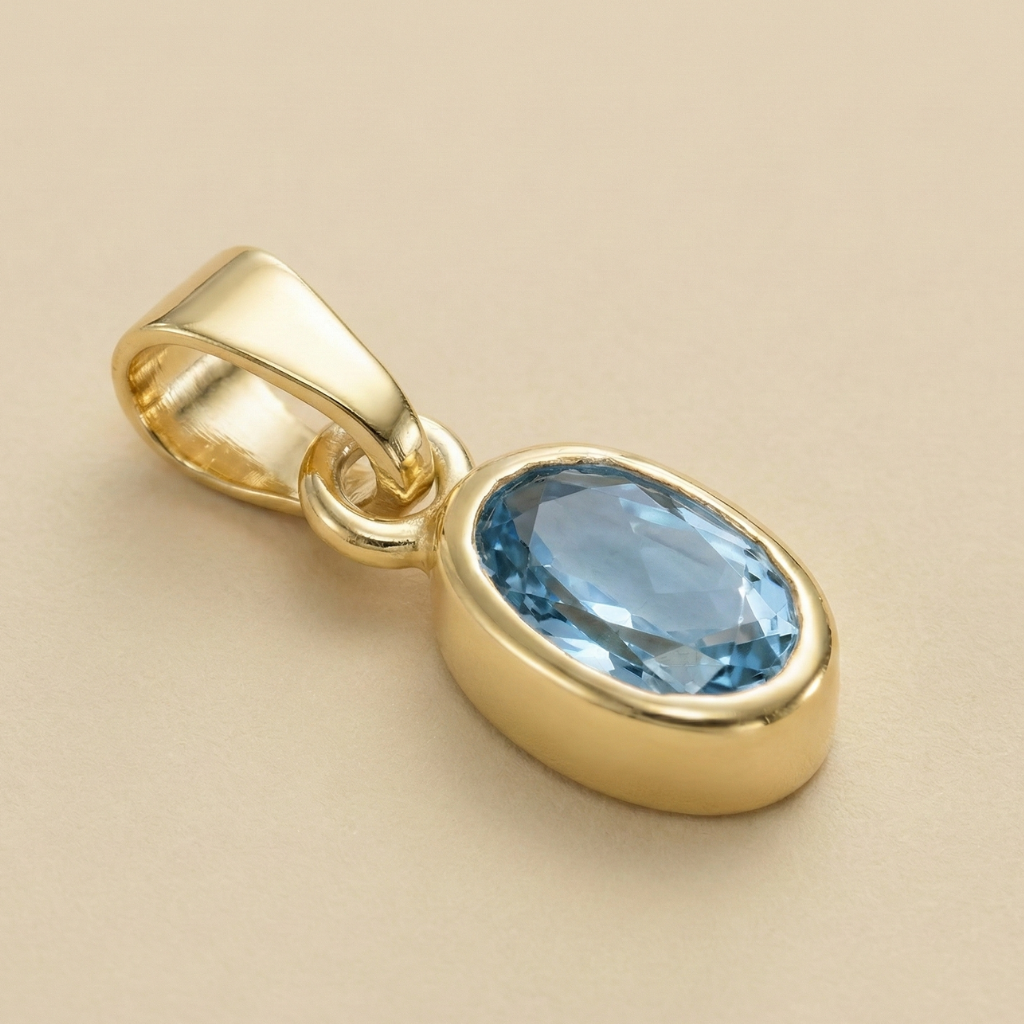 Anhänger 585/- Gold Blautopas