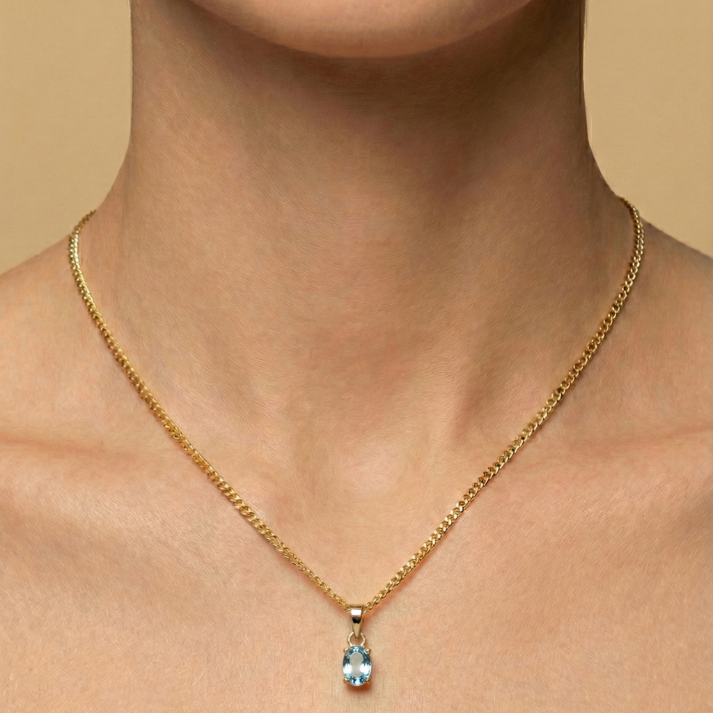 Anhänger 585/- Gold Blautopas