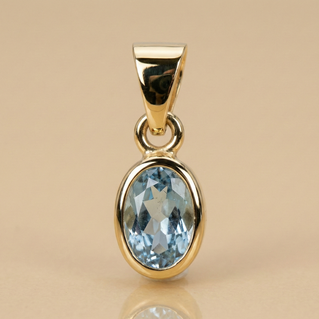 Anhänger 585/- Gold Blautopas