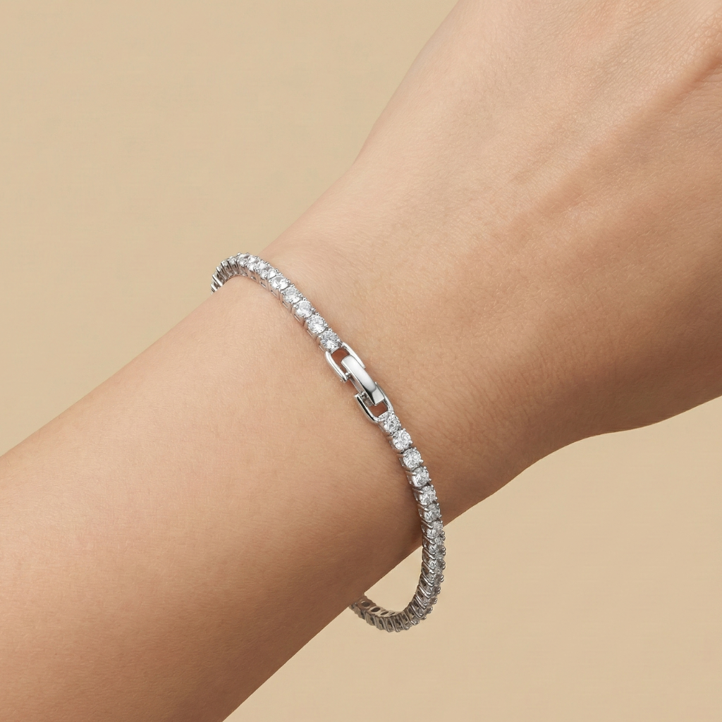 Armband 925/- Sterling Silber Zirkonia