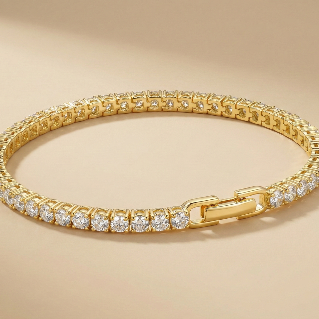 Armband Fantasiekette 925/- Sterling Silber vergoldet Zirkonia