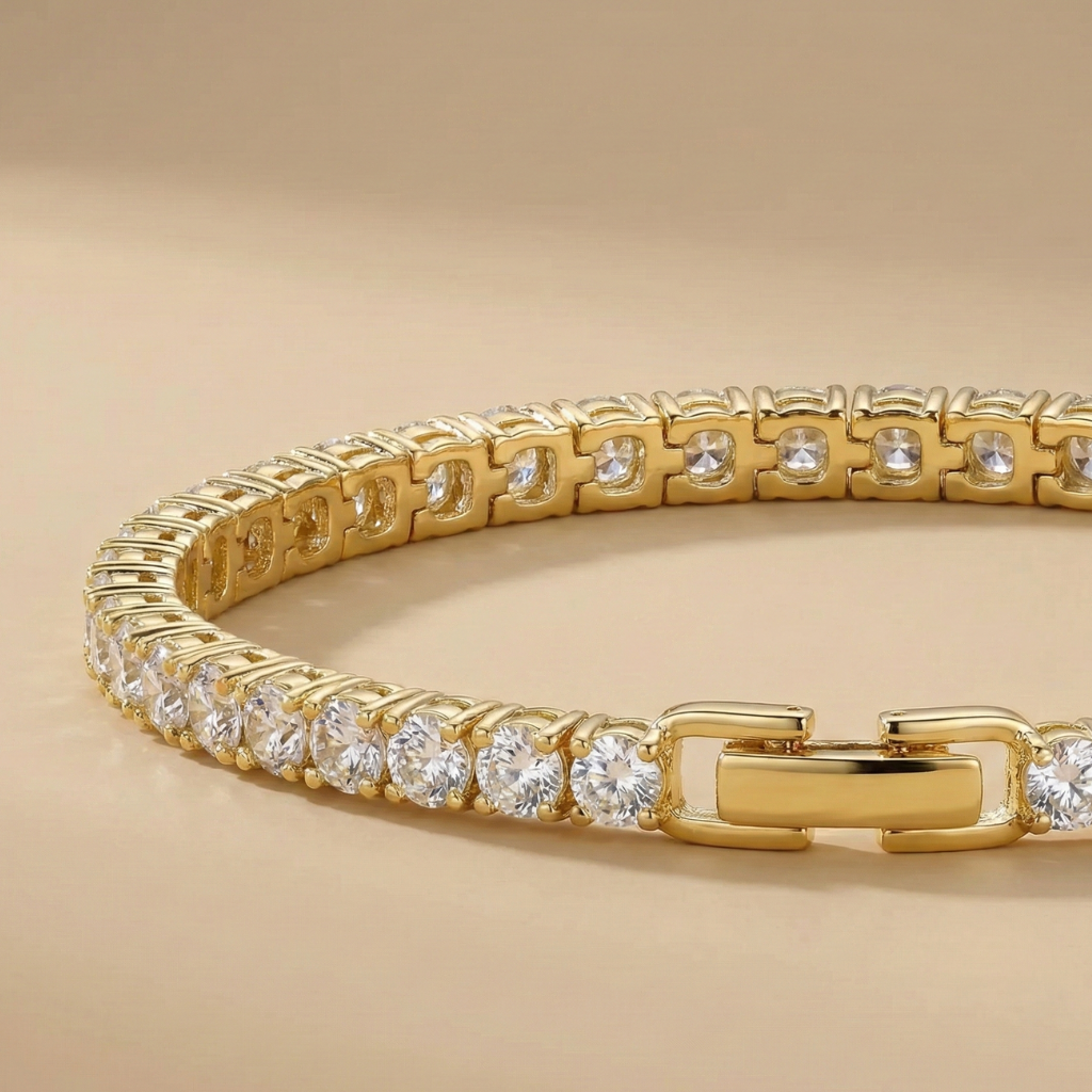 Armband Fantasiekette 925/- Sterling Silber vergoldet Zirkonia