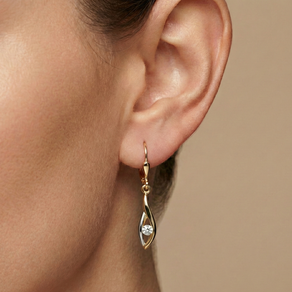 Ohrhänger 333/- Gold Zirkonia