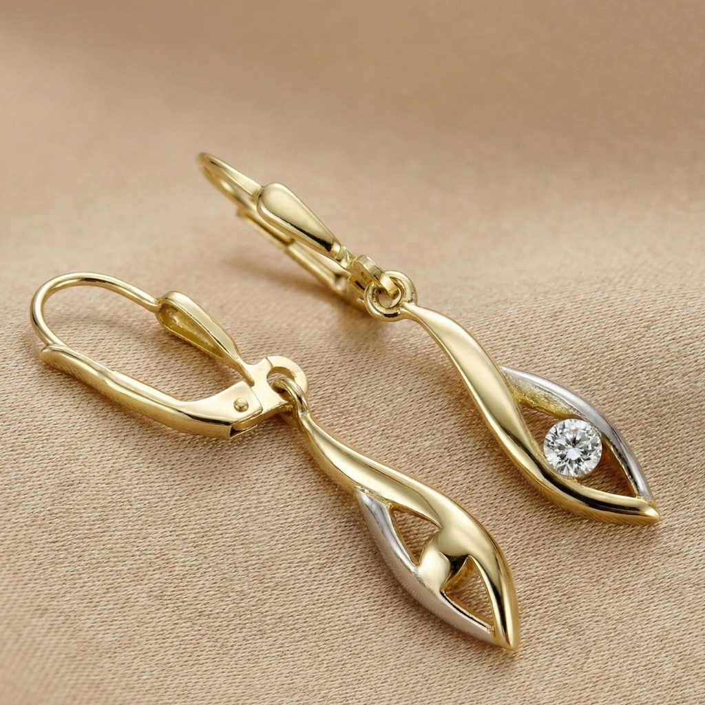 Ohrhänger 333/- Gold Zirkonia