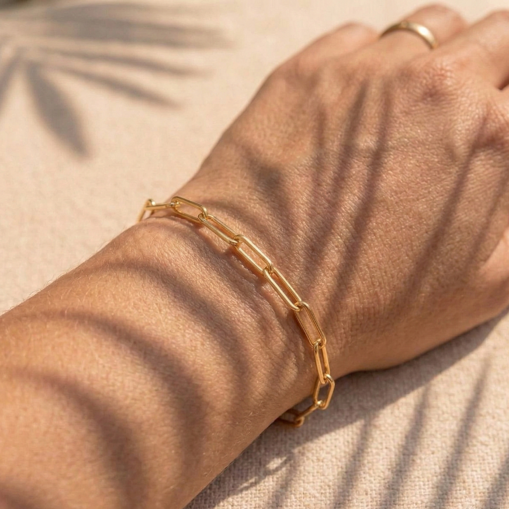 Gliederarmband – 925 Silber vergoldet (21 cm · 4,8 mm)
