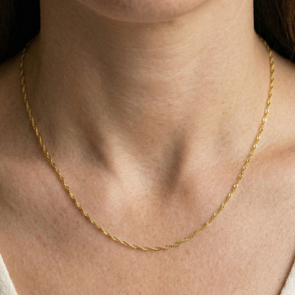 Singapurkette – 333 Gold (42 cm · 1 mm)