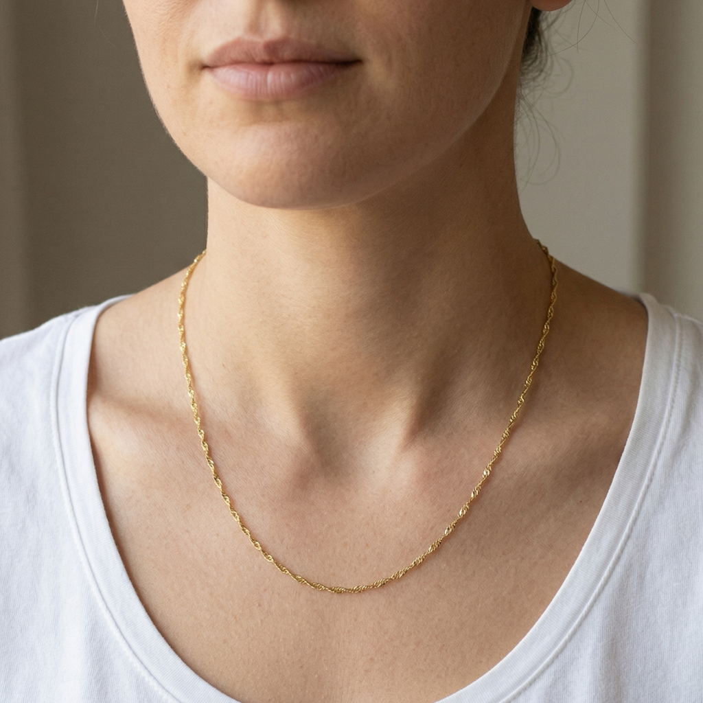 Singapurkette – 585 Gold (45 cm · 1 mm)