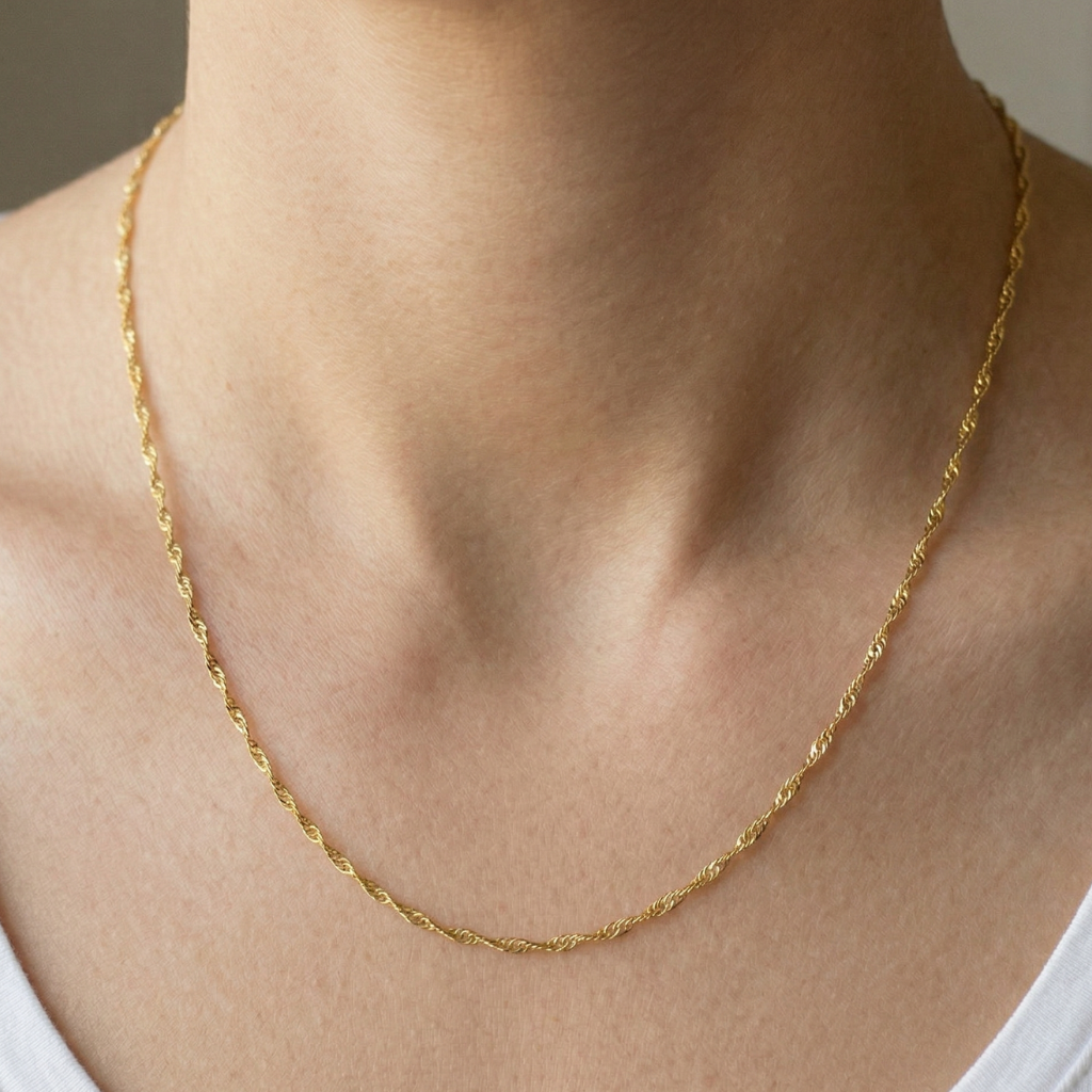 Singapurkette – 585 Gold (45 cm · 1 mm)