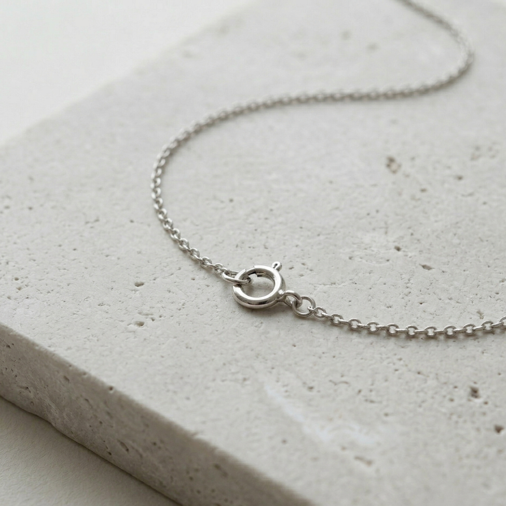 Ankerkette – 333 Weißgold rhodiniert (45 cm · 1 mm)