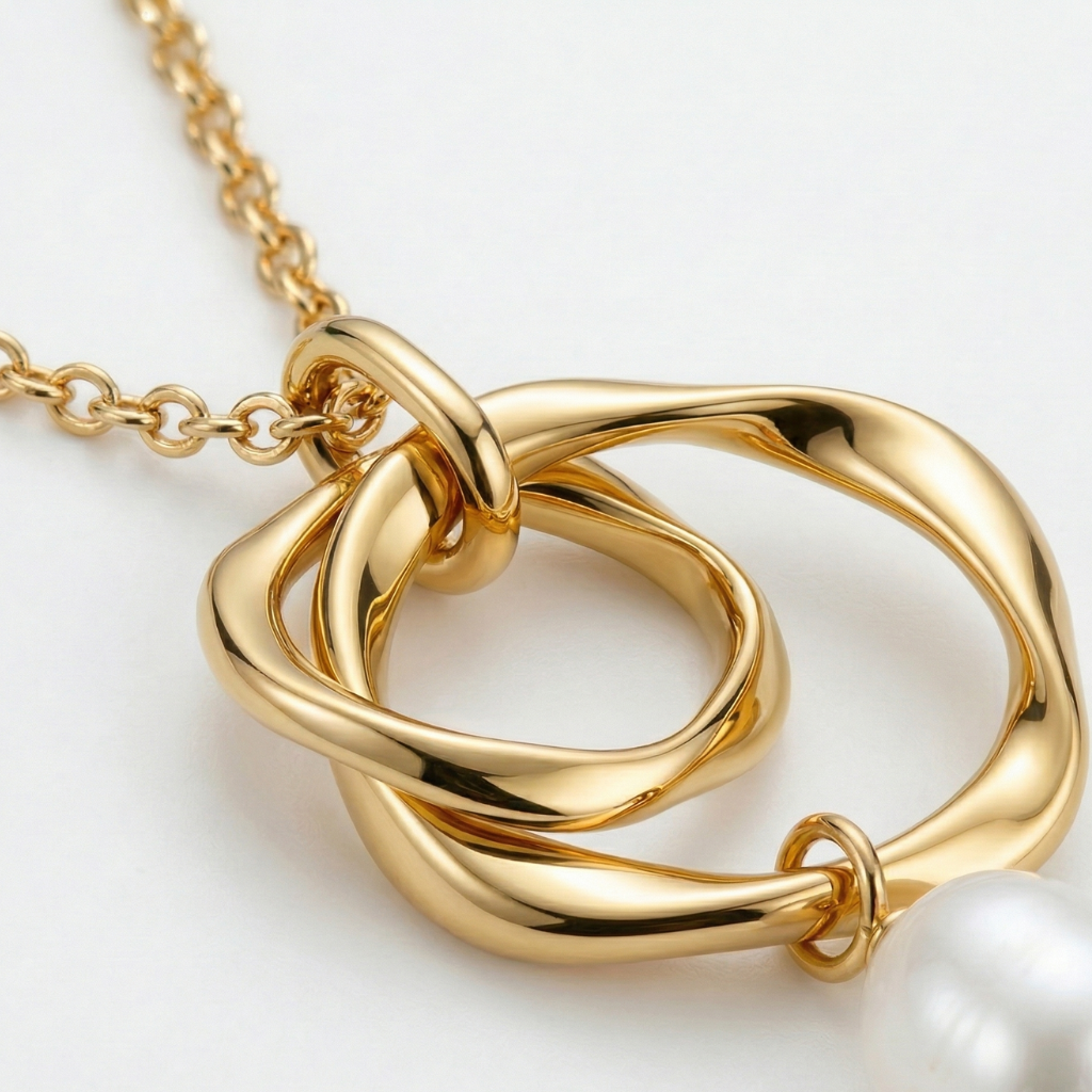 Perlen-Kette – 925 Silber vergoldet (42+3 cm)