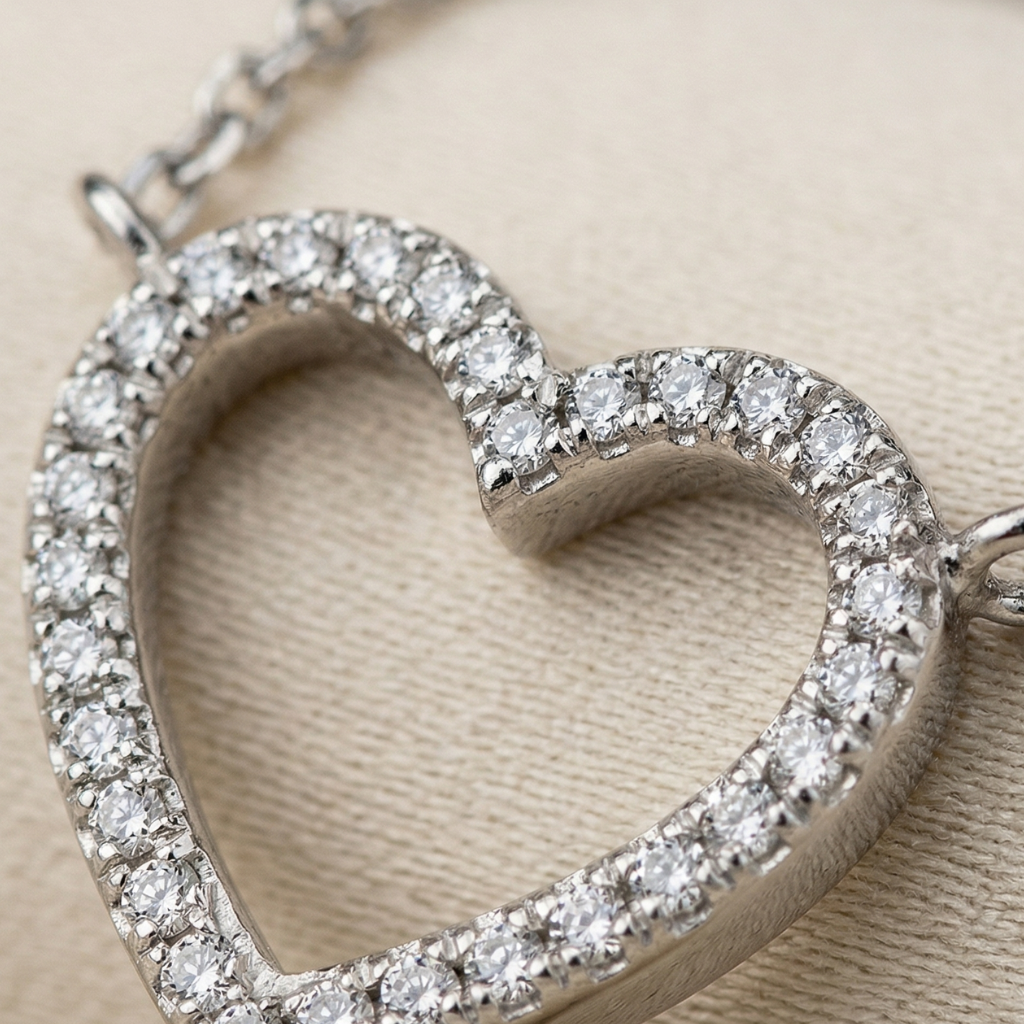 Herz-Kette – Weißgold · Diamant 0,055 ct