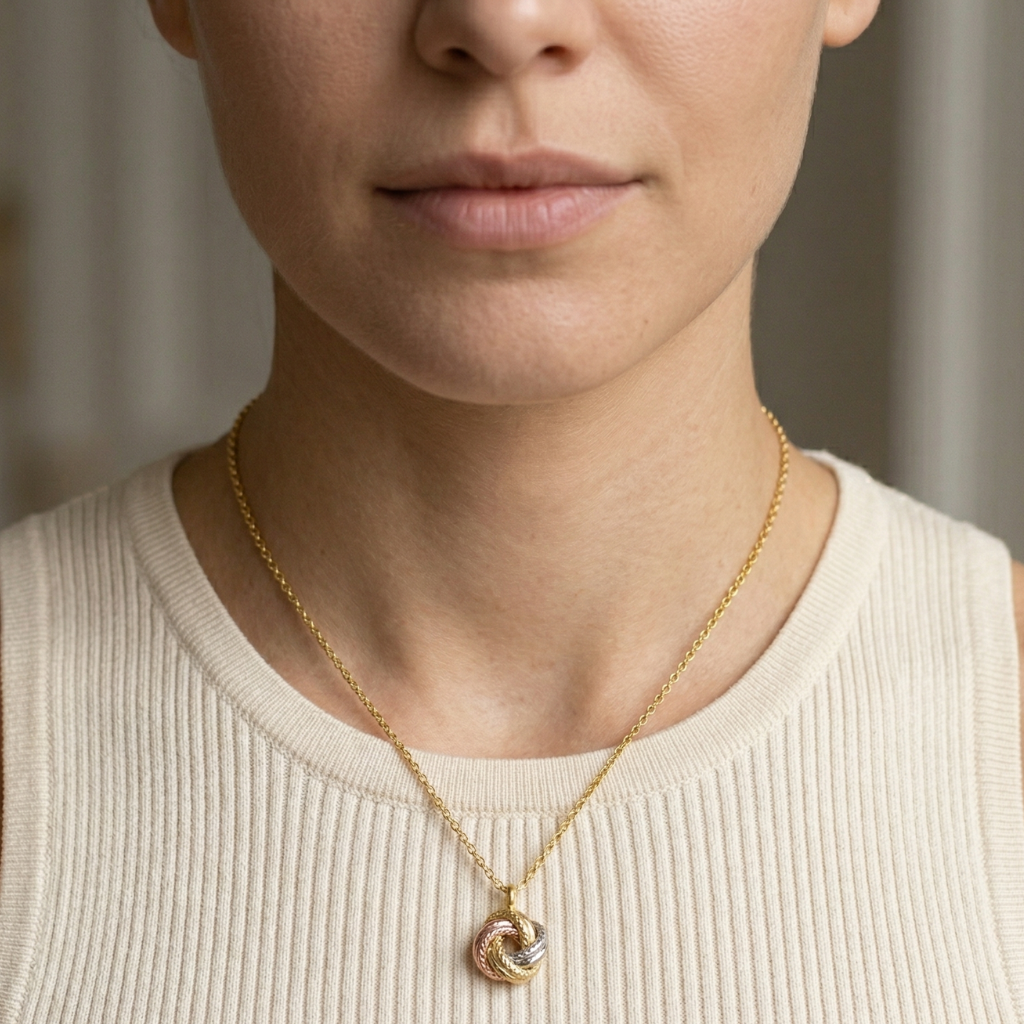 Knoten-Kette – 585 Gold Bicolor (45 cm)