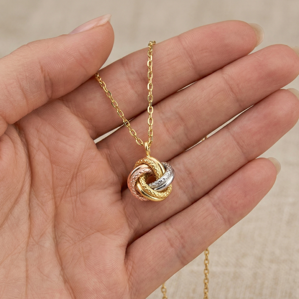 Knoten-Kette – 585 Gold Bicolor (45 cm)