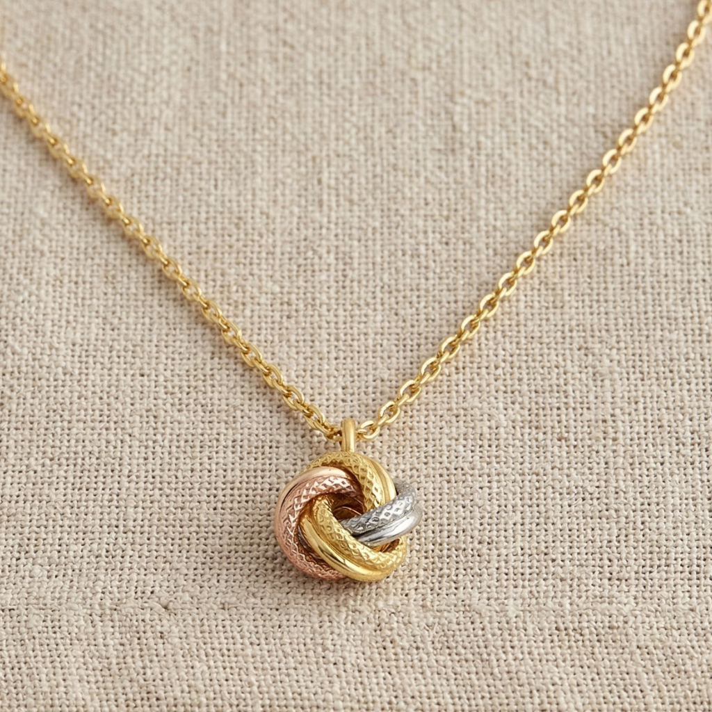 Knoten-Kette – 585 Gold Bicolor (45 cm)