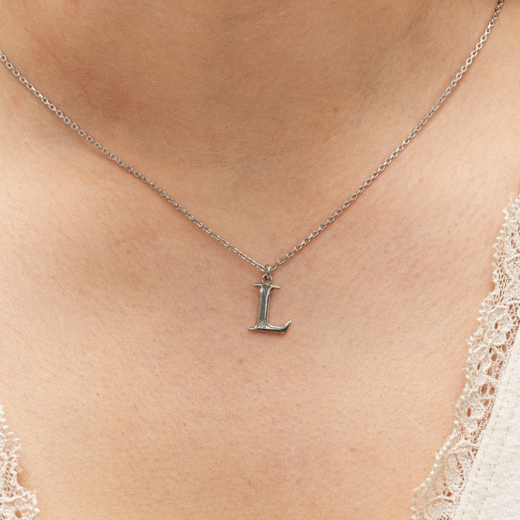 Personalisierte Buchstabenkette mit Diamant – 925 Silber