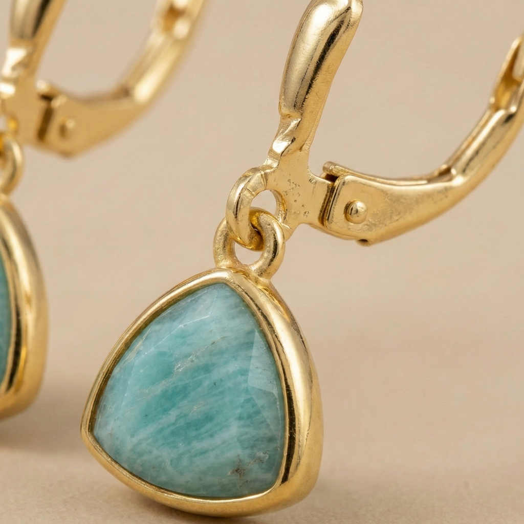 Ohrringe 925/- Sterling Silber vergoldet Amazonit